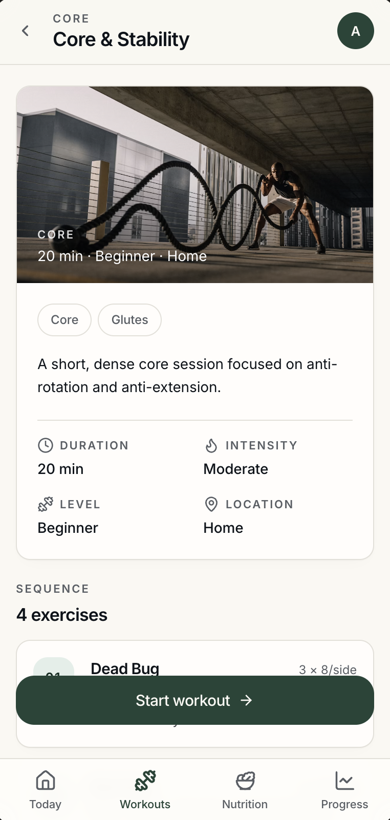 Chiron workout detail