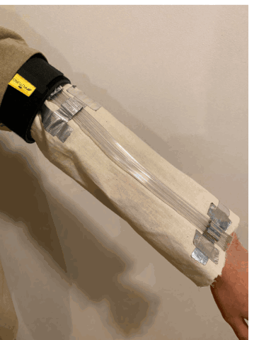 Prototype 3: canvas sleeve with a uniform radius along the entire forearm